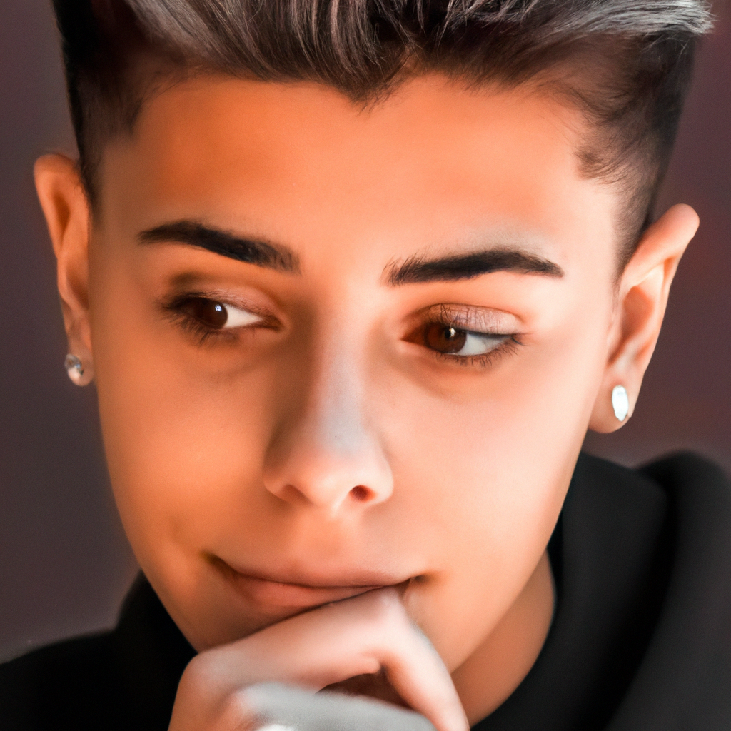 Retrato minimalista de Isidora Pérez — fondo gris claro, sonrisa sutil, luz de ventana difusa, estilo limpio